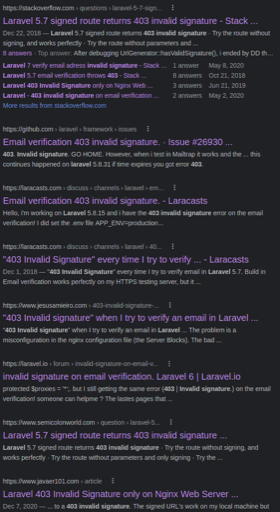 Google results page with every link visited (purple)